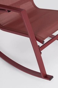 Scaun balansoar pentru gradina rosu bordo din metal si textilena, 60,5 cm, Demid Bizzotto