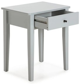 Noptieră gri deschis din lemn masiv de pin Bart – Marckeric