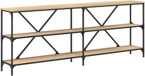 vidaXL Masă consolă stejar sonoma 200x30x75 cm lemn prelucrat și fier