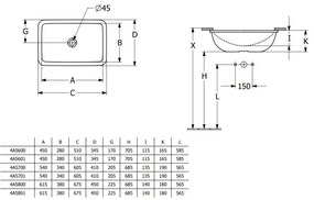Villeroy & Boch 4A5601R1 - Lavoar încastrat LOOP&FRIENDS 45 x 28 cm, ceramică, alb
