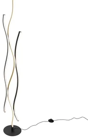 Design vloerlamp zwart met goud incl. LED dimbaar - Blaze