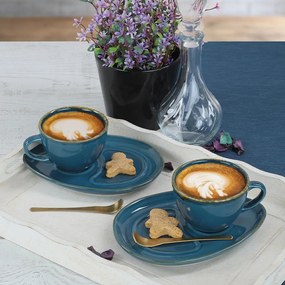Set de cafea ST606004FRA2A839700MAGD200, turcoaz, ceramica, 215 ml, fa