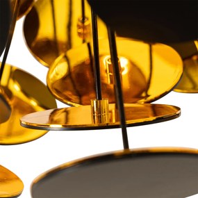 Lampă pendantă de design neagră și aurie - Cerchio