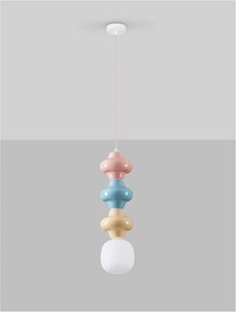 Pendul ceramic design modern CHIC roz/ albastru/ galben