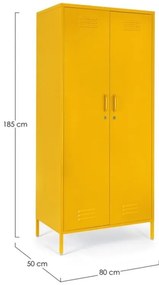 Dulap cu doua usi, galben, 50x80x185 cm, Cambridge, Yes