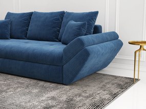 Canapea extensibilă dumonde cu ladă de depozitare si sezut confortabil din spuma high-density, Loana Zoom Blue 250x100 cm