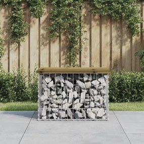 834355 vidaXL Bancă grădină, design gabion, 63x44x42 cm, lemn pin impregnat