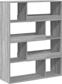 vidaXL Bibliotecă, gri sonoma, 100x33x125,5 cm, lemn prelucrat