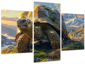 Tablou - Țestoasă și peisaj montan (90x60 cm)
