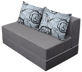 Canapea extensibila Urban Living Bedora 136x80x40 cm Grey/Grey Flower