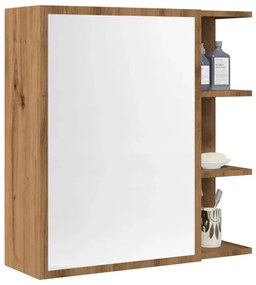 vidaXL Dulap baie cu oglindă, stejar artizanal, 62,5x20,5x64 cm lemn