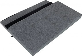 Bancheta cu capac si spatiu depozitare, textil / MDF, gri inchis, Songmics