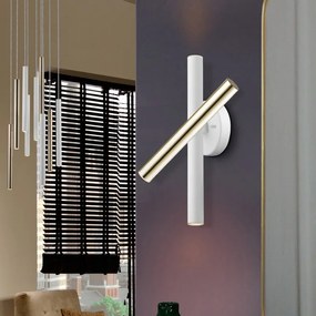 Aplica LED de perete design ultra-modern Varas auriu/alb