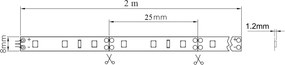 Banda LED Flash GTV pentru mobilier, lumina neutra, 120 LED m, 550 lm m, 9,6 W m, 12V, IP20, 2 m Alb neutru, 9.6 W m, 12 V, 550 lm m, LED Flash, 8