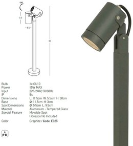Stalp cu spot directionabil iluminat exterior modern IP54 Milly