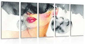 Tablou 5-piese pictograma feminină