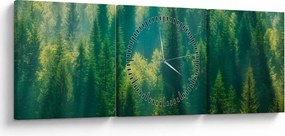 Tablou - Pădurea de brazi (cu ceas) (90x30 cm)