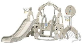 Tobogan 6 in 1 Pentru Copii NOVOKIDS™ Wonder Plus Moon Slide, Cu Leagan si poarta fotbal, Pentru Interior si Exterior, 187 centimetri panta