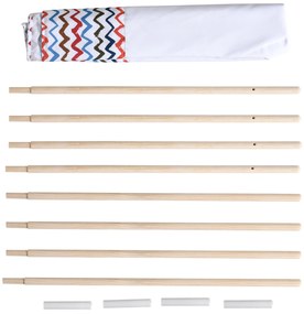 HOMCOM Cort pentru Copii de +3 Ani Tipi Infantil de Lemn Portabil cu Fereastră pentru Interior și Exterior 120x120x155 cm Alb | Aosom Romania