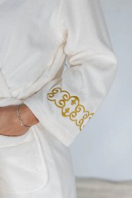 Halat de baie unisex MONDRIAN L Alb crem / Ecru