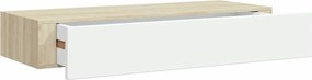 vidaXL Raft de perete pentru sertare, stejar și alb, 60x23,5x10cm, MDF