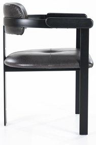 Scaun Morris din piele si metal negru