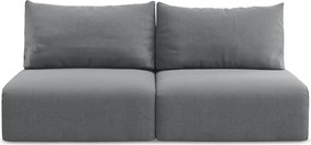 Canapea gri extensibilă/cu spațiu de depozitare cu tapițerie din catifea 216 cm Kalena – Makamii