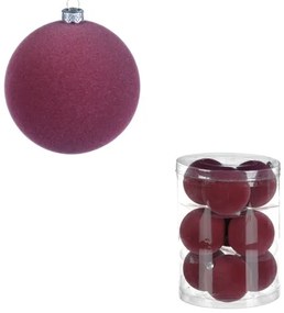 Globuri de catifea de Crăciun, plastic, violet, 9 buc