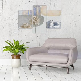 Tablou - Pictură flori și texturi (90x60 cm)