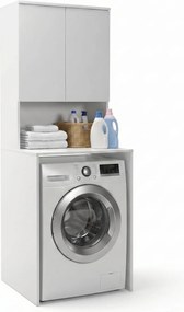 Dulap Baie Adore cu Loc Pentru Masina de Spalat, 3 Rafturi, 2 Usi, Alb, 65x182x60 cm
