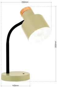 Orion - Lampă de masă GILI, 1 x E27, 40 W, 230 V, verde