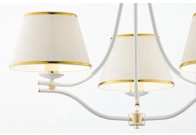 Jupiter 2085 - Candelabru pe lanț SAMBA 3xE27/15W/230V alb/auriu