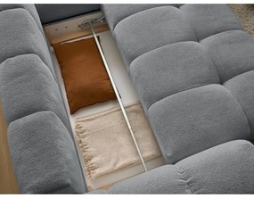 Colțar gri închis extensibil/cu spațiu de depozitare cu tapițerie din chenille (cu colț pe partea dreaptă/în formă de ”L”) Everest – Bobochic Paris