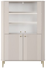 Vitrină Vesper 103 cm - caju / picioare aurii
