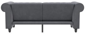 Canapea gri închis extensibilă cu tapițerie din catifea 236 cm Felix – Støraa