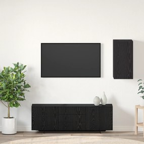 vidaXL Dulap pentru TV de perete Pe perete Stejar negru Lemn compozit