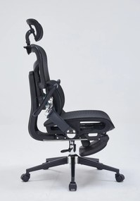 RESIGILAT- Scaun ergonomic premium DeluxStar T9 – cotiere 6D ultra moi, suport lombar adaptiv, spătar reglabil pe inaltime, tetiera 4D, mecanism multifunctional inclinare/blocare, pivotant, Mesh, Negru