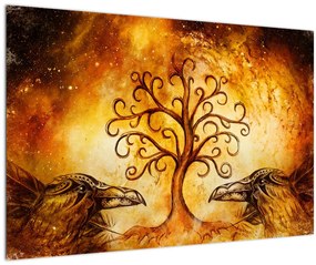 Tablou natural abstract cu copac (90x60 cm)