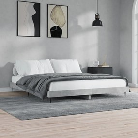 832249 vidaXL Cadru de pat, gri beton, 140x200 cm, lemn prelucrat