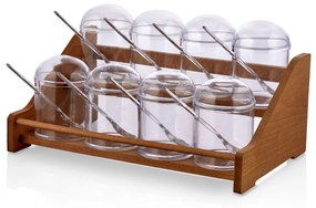 Set borcan de condimente și rafturi de bucătărie Spice Jar &amp; Kitchen Shelf Set 656, De lemn, 33.3x16.3x17.5 cm