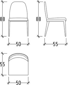 Scaun lemn masiv Ricco, 50 × 88 × 55 cm