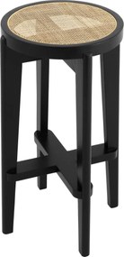 Scaun de bar din lemn finisaj negru design modern Dareau, H-76,5cm 114381 HZ