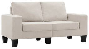 287112 vidaXL Canapea cu 2 locuri, crem, material textil
