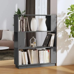 vidaXL Bibliotecă/Separator cameră, gri, 80x25x101 cm lemn masiv pin