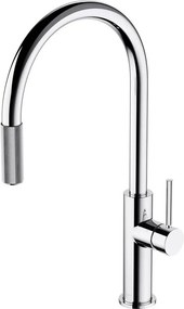 Baterie bucatarie cu dus extractibil Omnires Switch cu sistem filtrare apa finisaj crom lucios