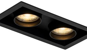 Set de 6 spoturi încastrate moderne negre reglabile cu 2 lumini - Roof