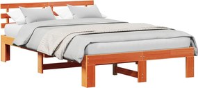 vidaXL Cadru de pat Maroniu cerat 120 x 200 cm Lemn de pin masiv