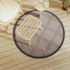 vidaXL Covor de exterior, ARAKIL maro, Ø120 cm, PP