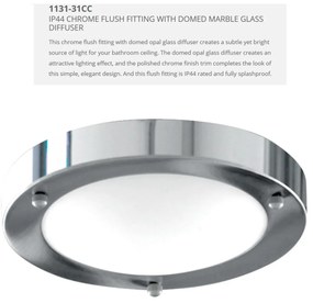 Aplica de perete / tavan pentru baie IP44 Bathroom Flush 31cm 1131-31CC SRT