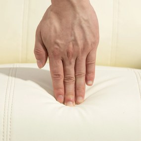 HOMCOM Scaun de relaxare cu funcție de masaj, spătar ajustabil, bază rotativă, până la 150 kg, piele ecologică, Crem | Aosom Romania